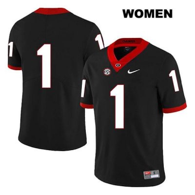 Women's Georgia Bulldogs NCAA #1 George Pickens Nike Stitched Black Legend Authentic No Name College Football Jersey CTZ0054YW